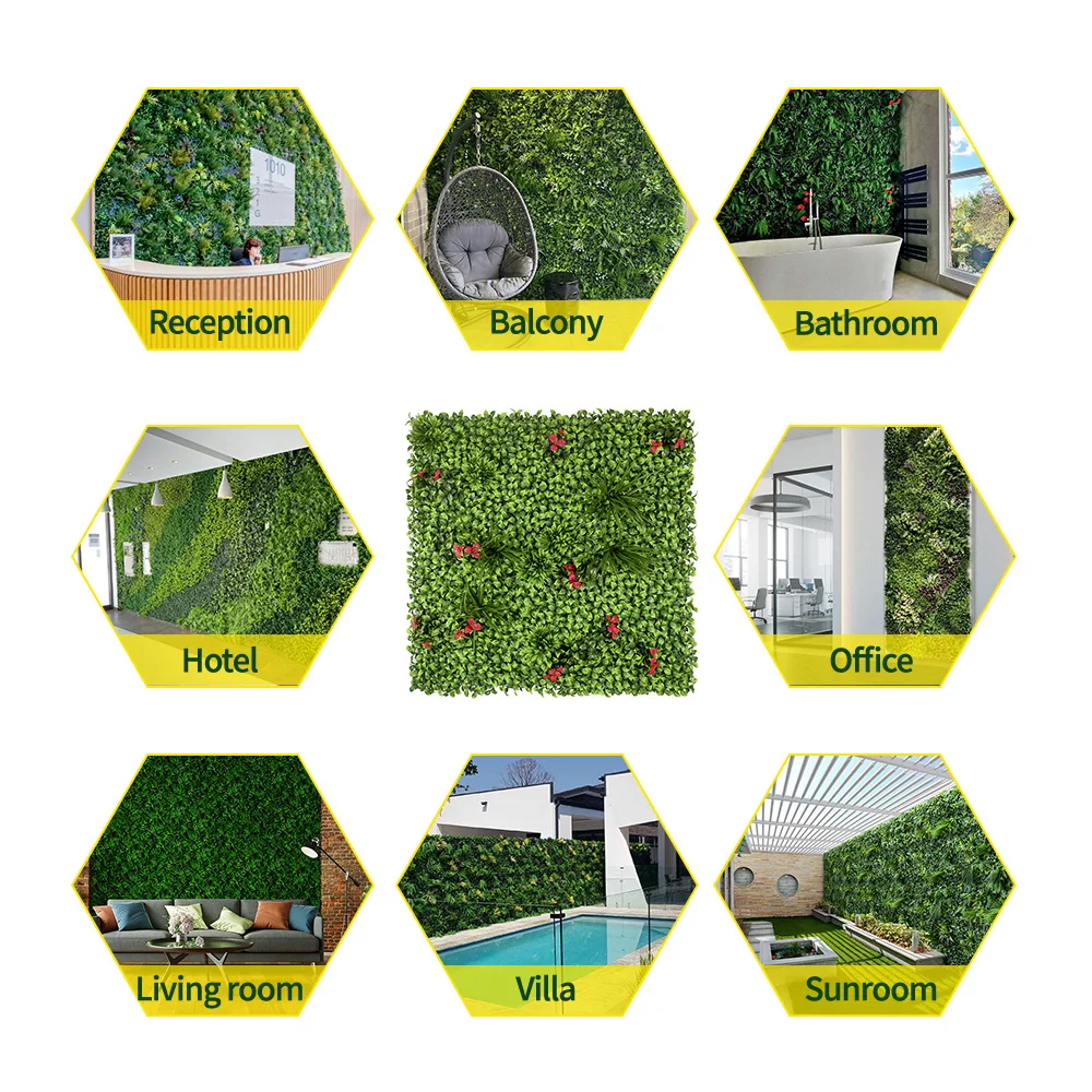 100*100cm vertical artificial green wall fence hotel soft installation artificial plants for photo booth backdrop