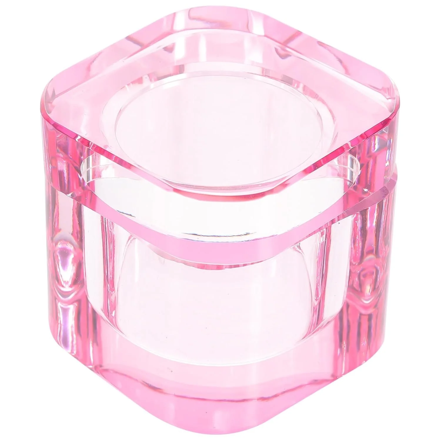 Pink Heart Spill-proof Nail Art Acrylic Acetone Liquid Monomer Powder Cup Bowl Holder Glass Dappen Dish Cups with Lids