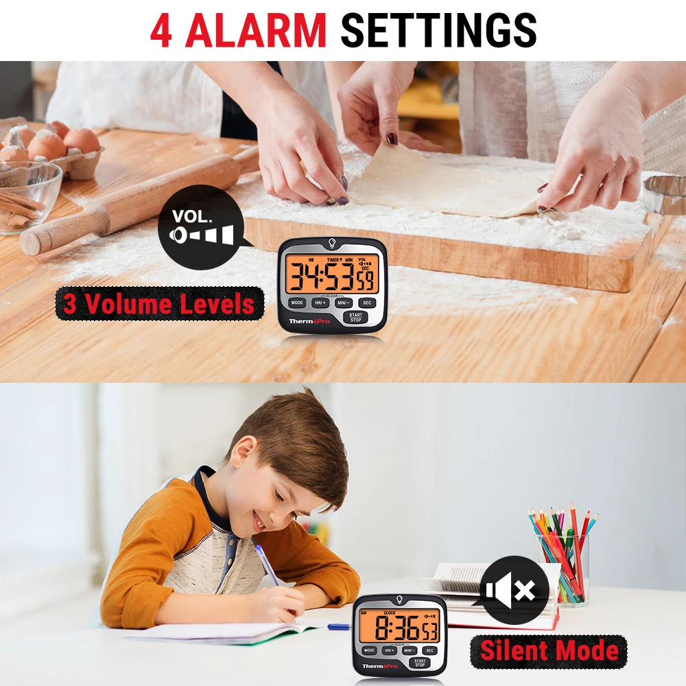 Multi-functional ThermoPro TM01 Digital Kitchen Timer for Meat Cooking