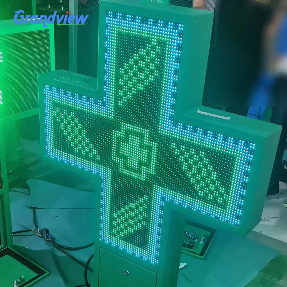 led pharmacy cross sign display/pharmacy green cross led sign/3d led pharmacy cross sign