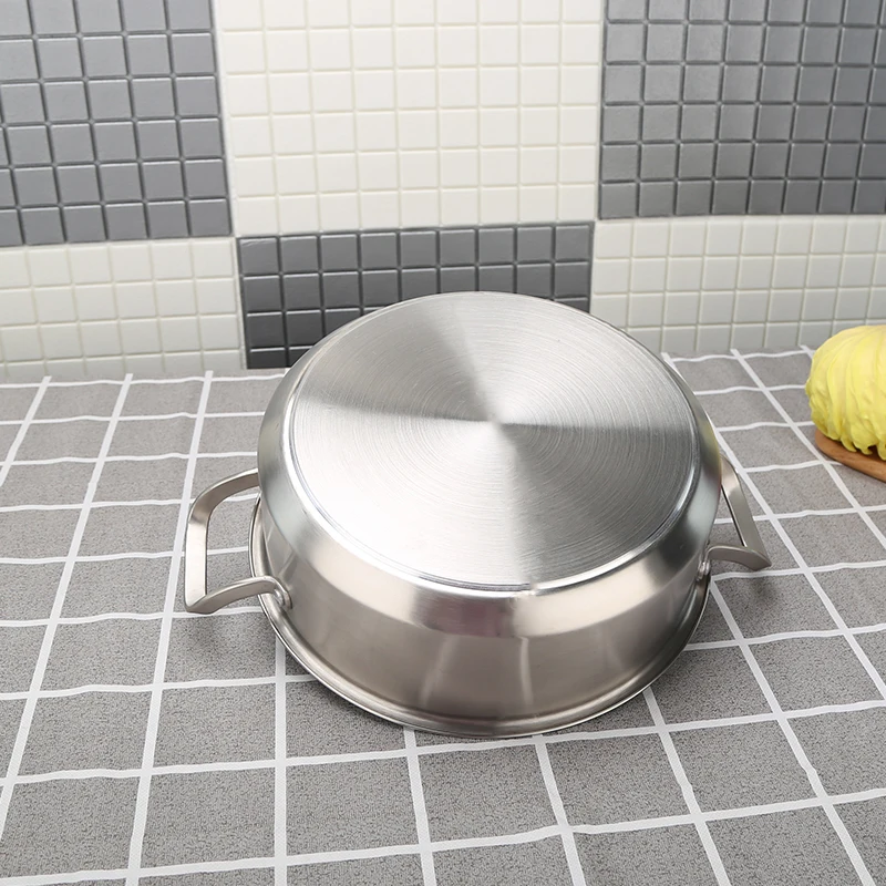 Factory Wholesale Commercial 6.5Qt Big Non Stick Stock Bottom Pot Hot Pot Soup wok with Brown Glass Lid