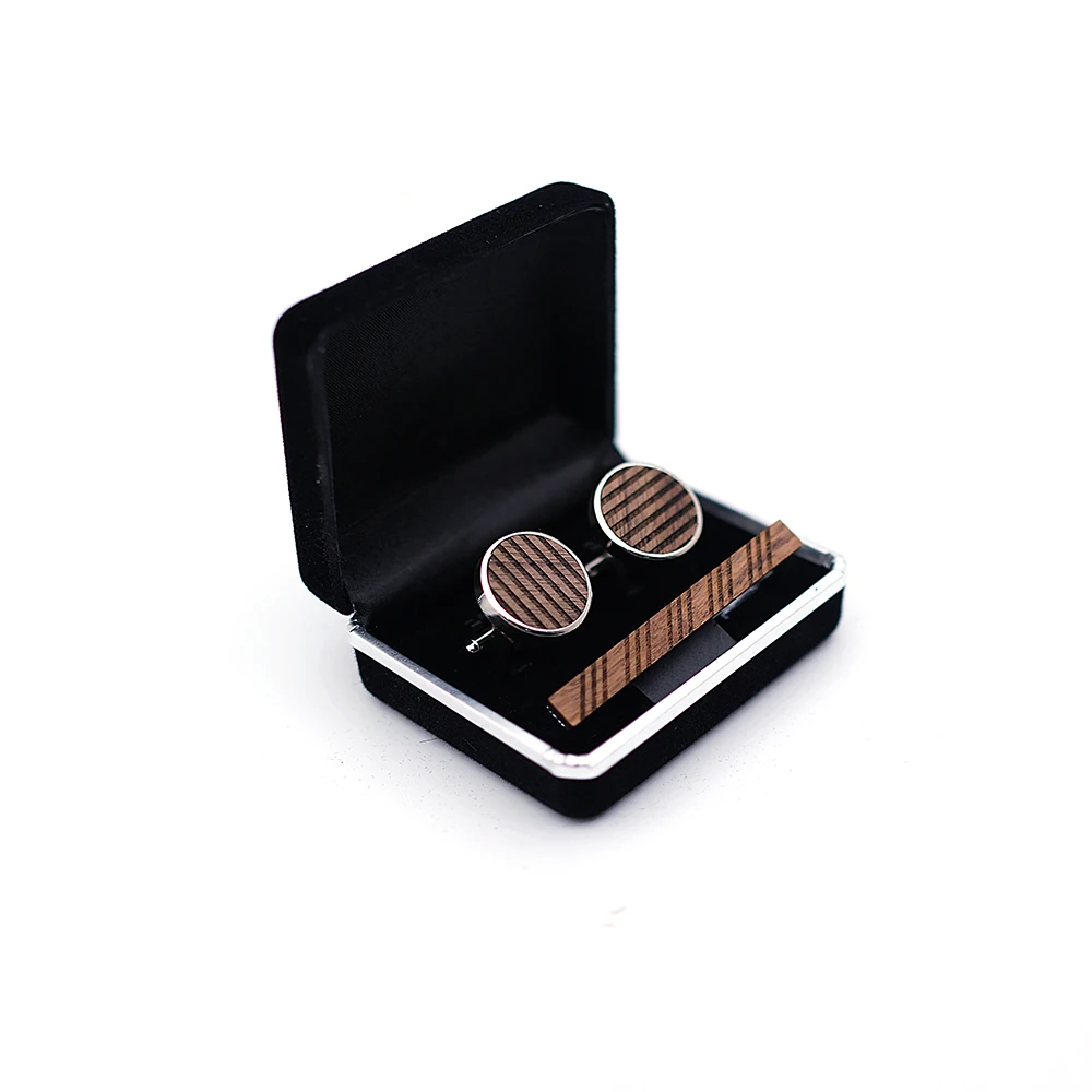 Деревянные Запонки, зажимы для галстука для мужчин, французские деловые манжеты, французские манжеты, деревянные зажимы для галстука под заказ