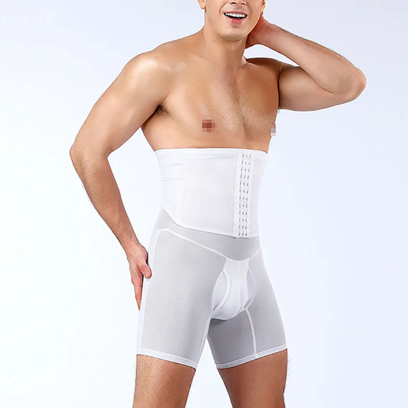 Высококачественные однотонные утягивающие Корректирующие трусы с высокой талией для подтяжки ягодиц и живота, мужское нижнее белье, Утягивающие трусы