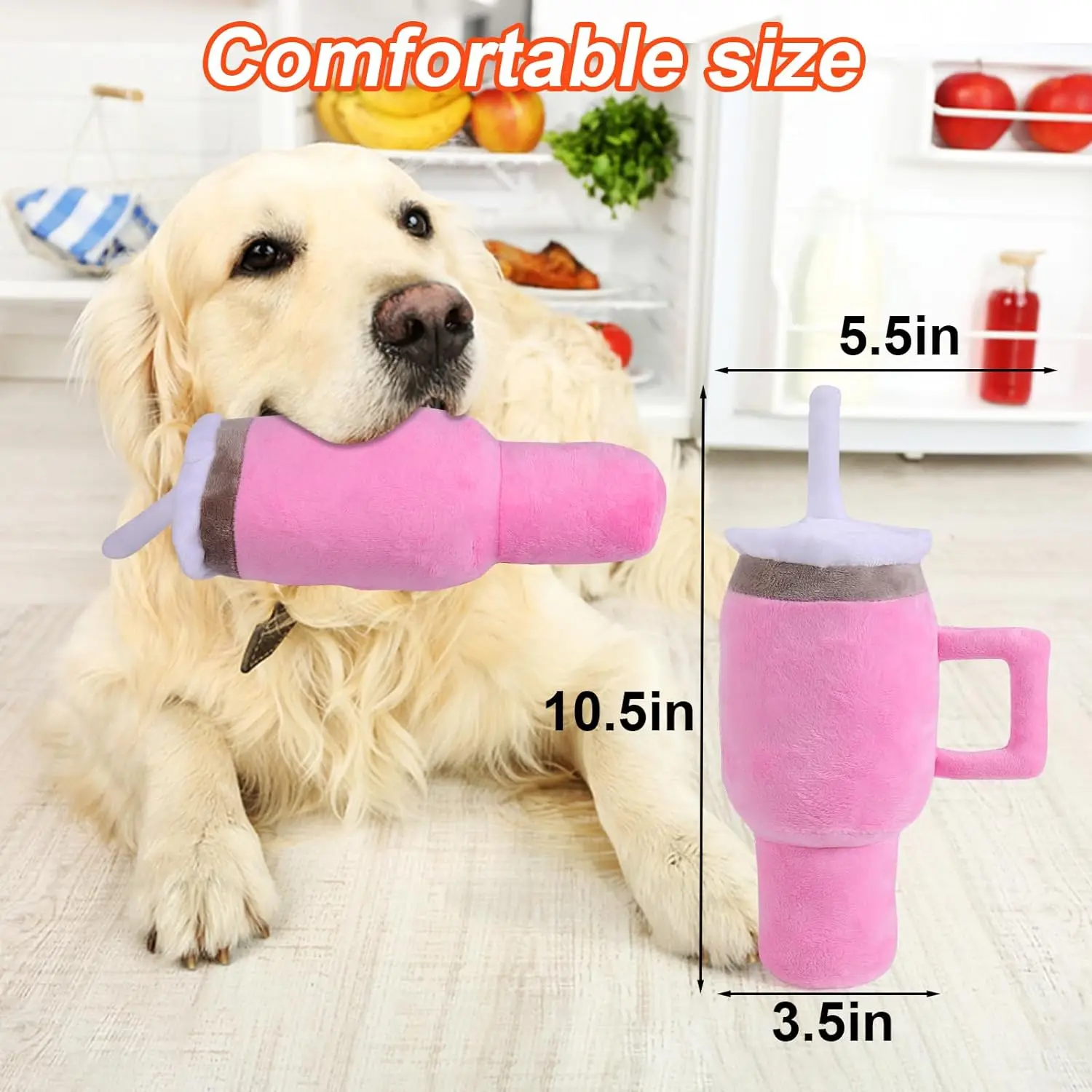 Cute Squeaky Dog Toys Cup Soft Tumbler Funny Dog Toys for Aggressive Chewers Safety Design Dog Toys Exercise and Accompany