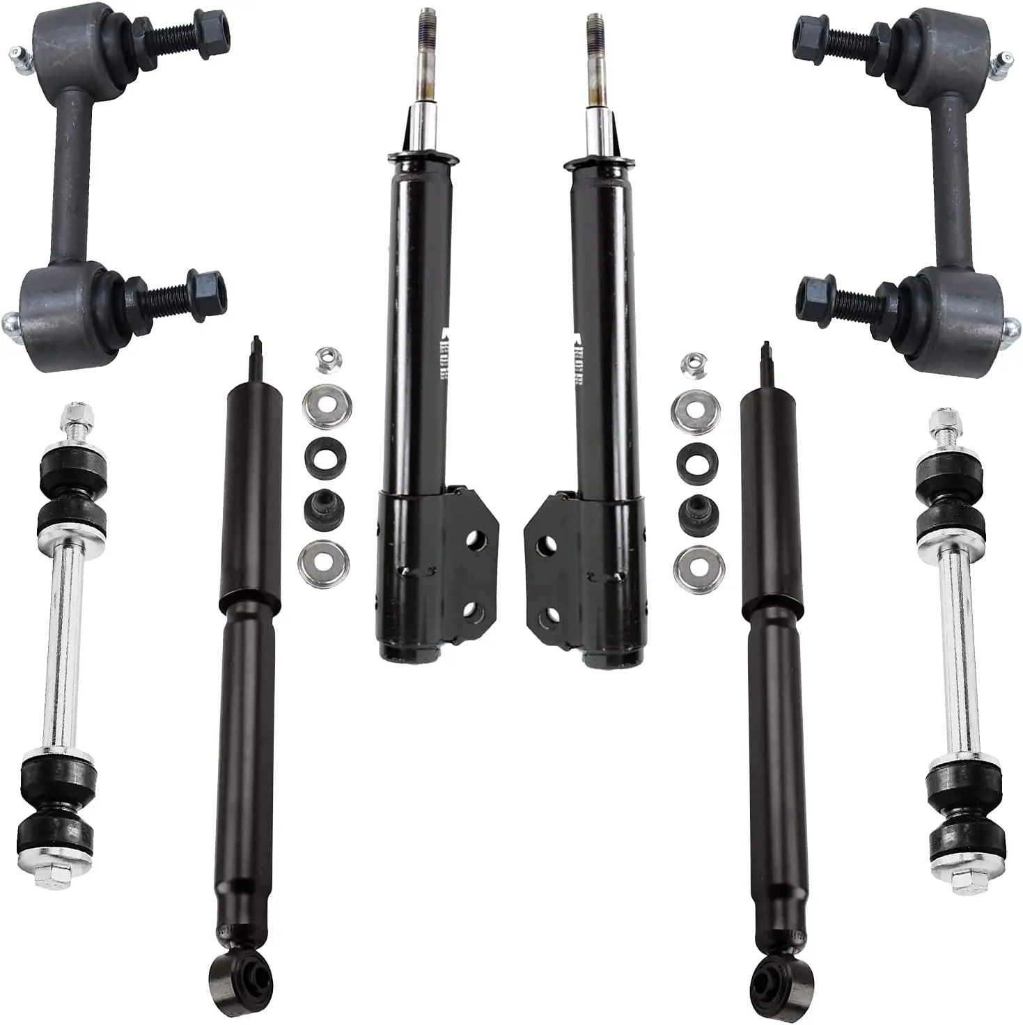 Ysaekyeo Mustang 471962 Automotive Front + Rear Shock Absorbers + Sway Bar Links-8pc Set Steel American Cars 20 Pcs ZHE Ford