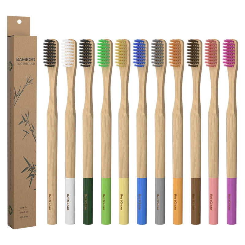 Зубная щетка из бамбука Zero Wast Free Plastic Organic Wooden Tooth Brush Custom Moso