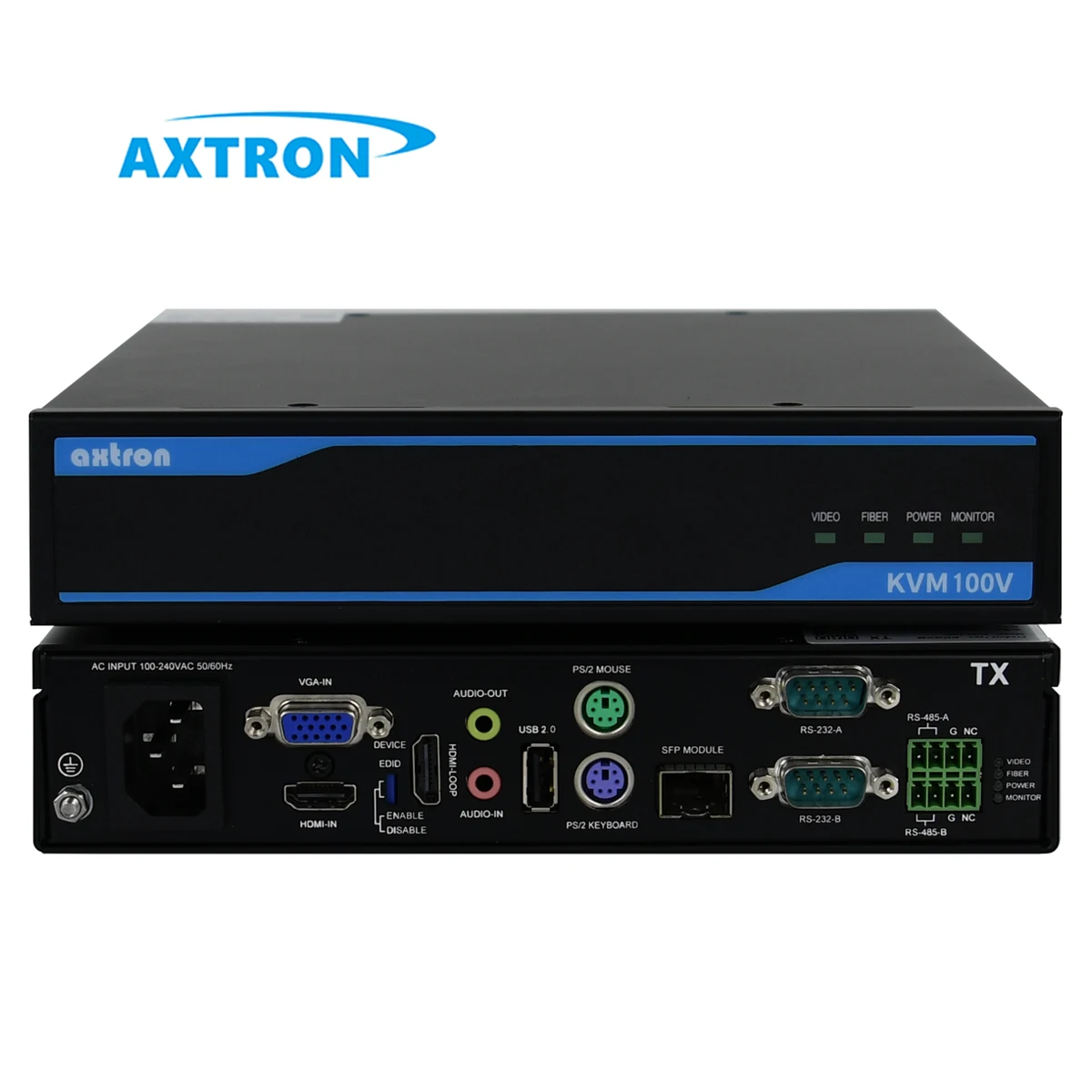 Industrial RS232&485 PS/2 USB2.0 HDM I&VGA Dual Monitor 1080P 60HZ 500m 20km 80km Fiber VGA KVM extender