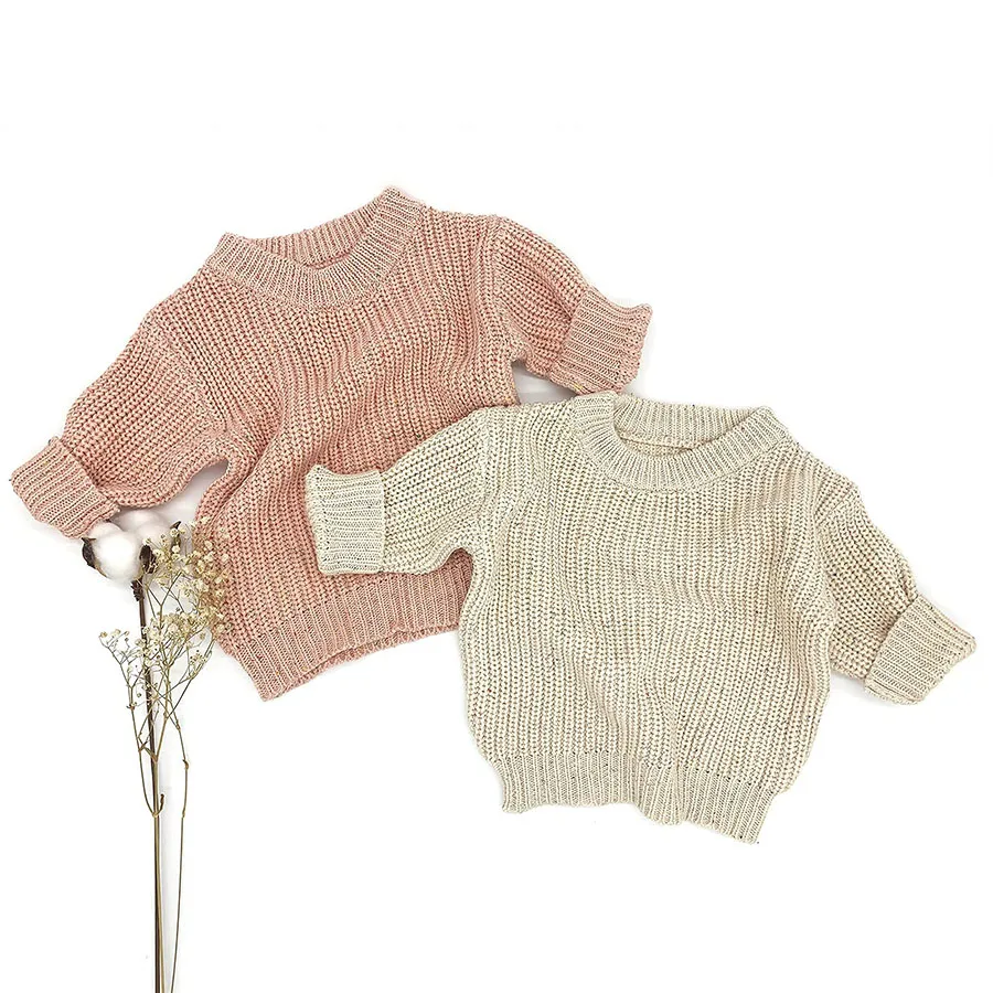 Мягкий детский топ на заказ зиму Теплый Зимний вязаный свитер для малышей хлопковая детская одежда Детские вязаные свитера