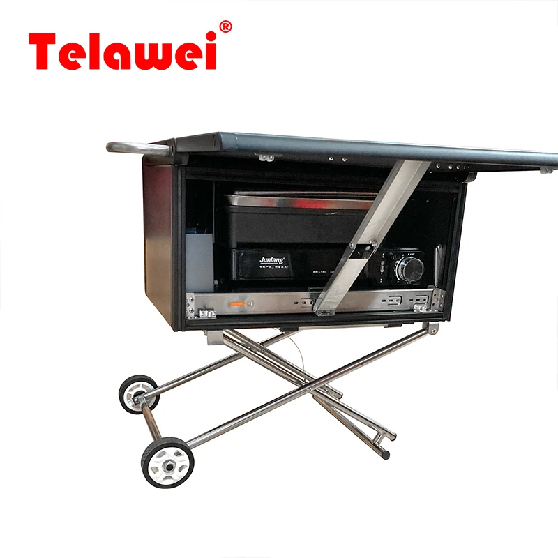 JFC-4055 Hot selling Telawei easy carry camping kitchen for outdoor BBQ with trolley case