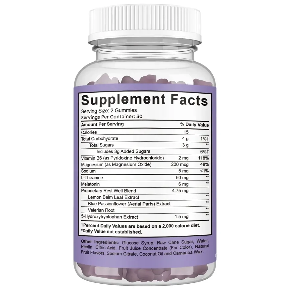 Biocaro OEM sleep gummies l- theanine melatonin gummy candy softgel capsules sleep aid food supplement for improve sleep quality