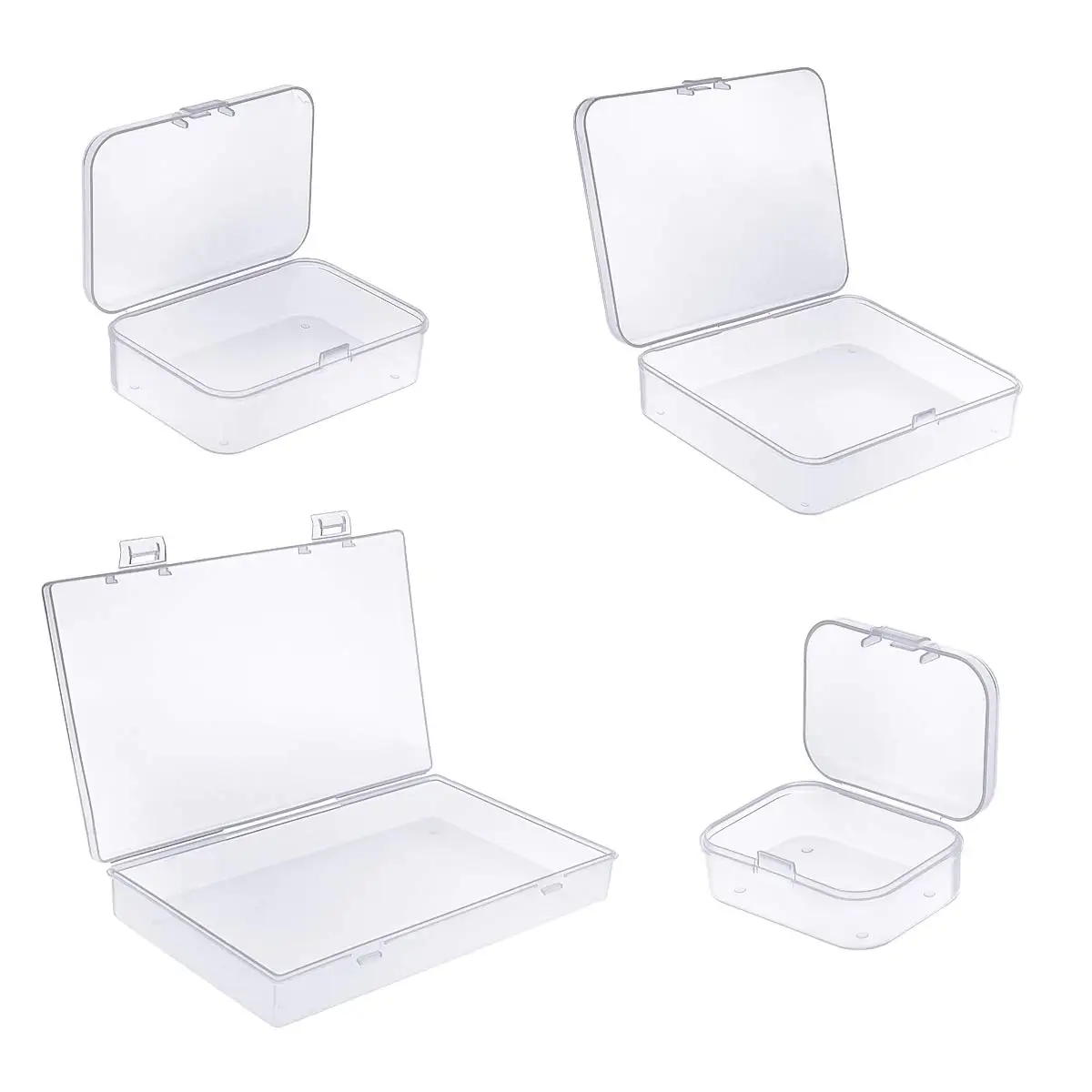 Custom Small Packing Case Transparent Portable Multi Purpose Small PP Material Boxes Clear Mini Storage Plastic Box for Jewelry
