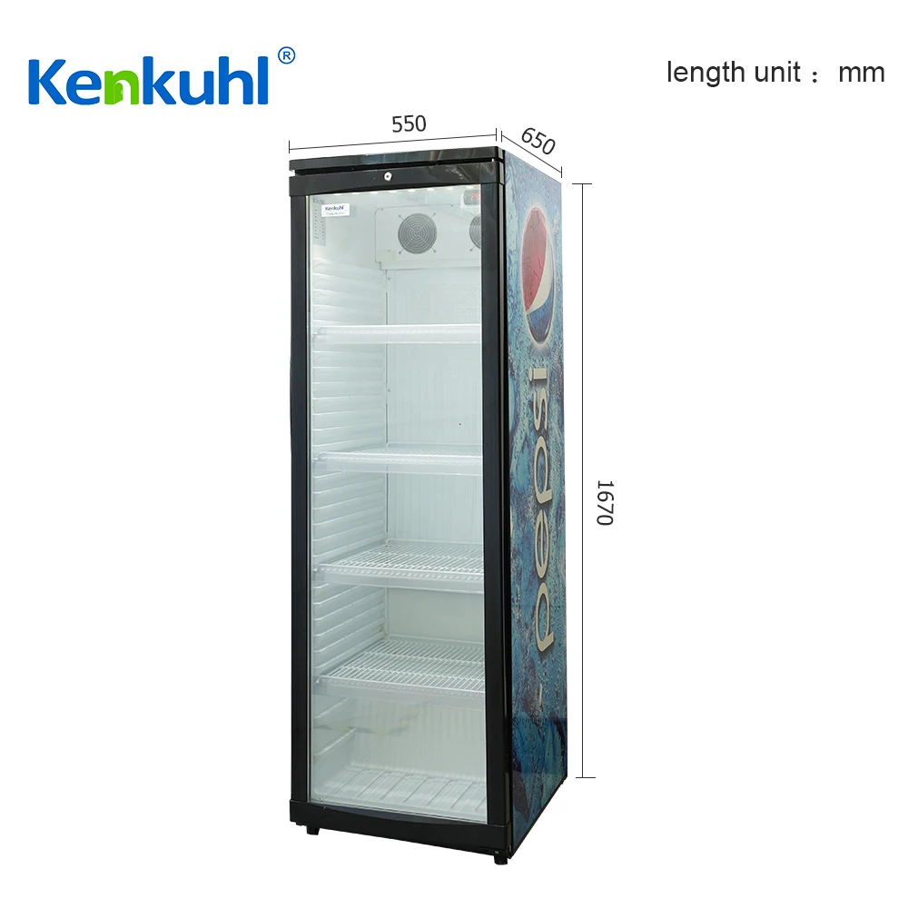 Kenkuhl upright glass door beverage cooler vertical showcase cooler commercial for supermarket