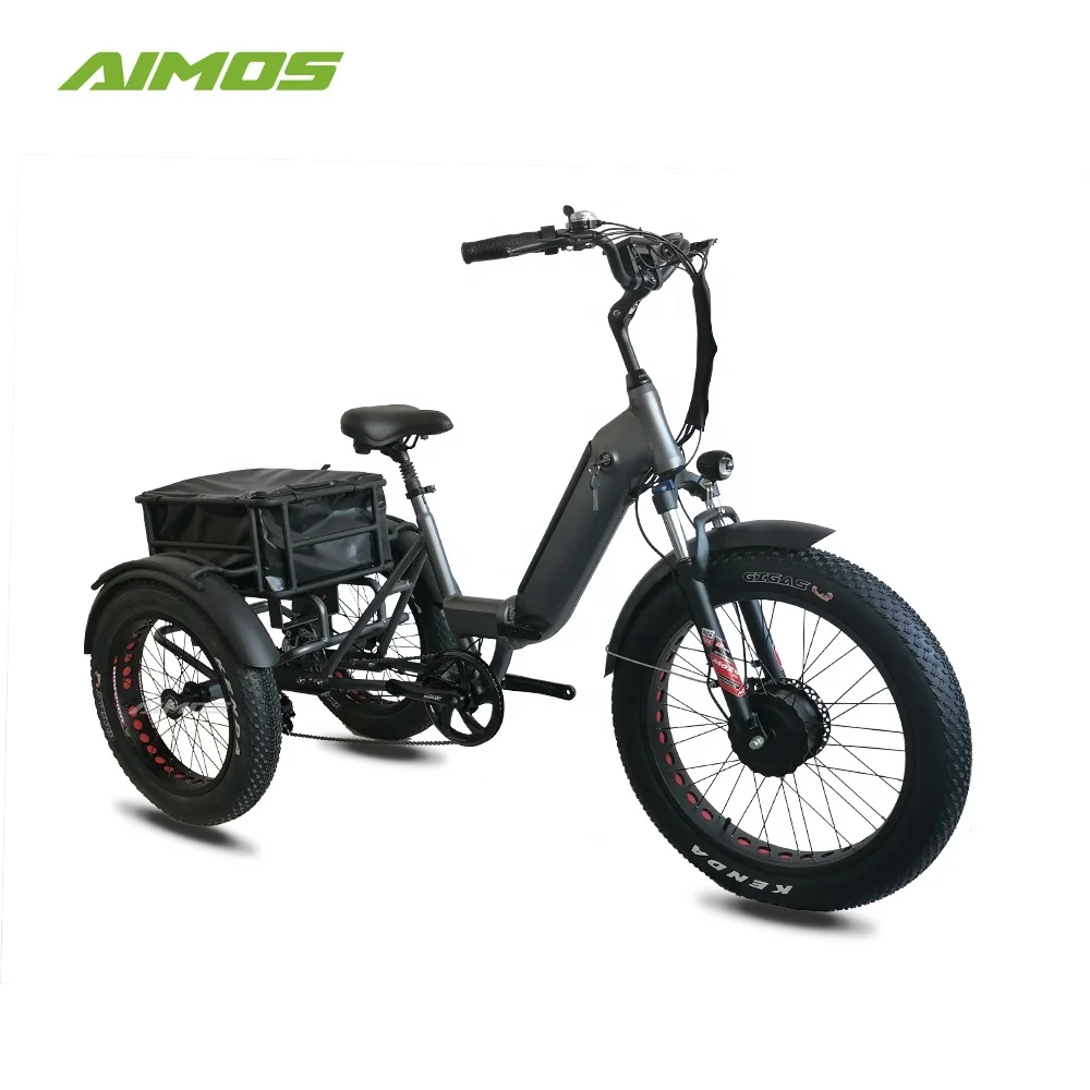 2024 factory 3 wheel electric bicycle with fat tire electric ebike cargo trike shopping tricycle