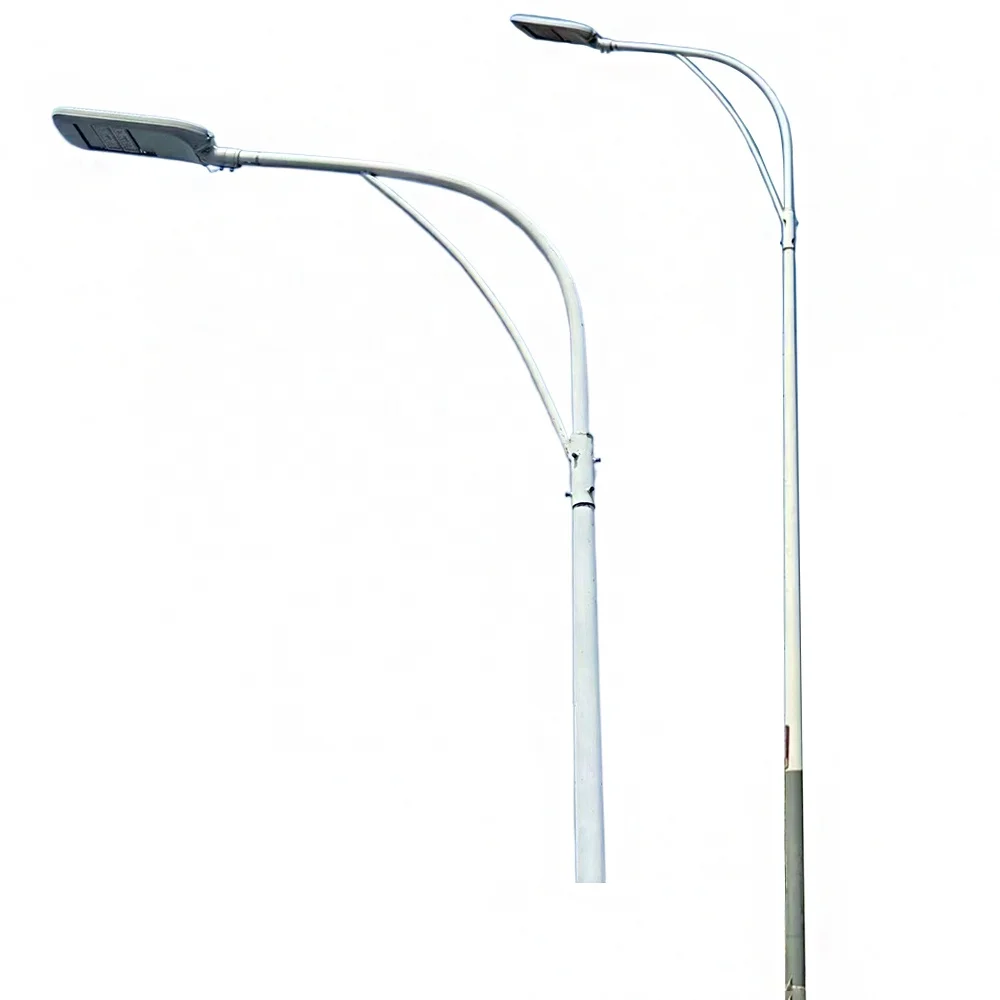 Outdoor Galvanized Street Light Pole 3M 6M 7M 8M 9M 10M 12M Led Landscape Lamp Steel Solar Light Pole