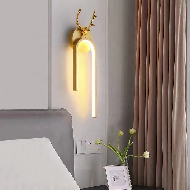 Wholesale Cheap Price Nordic Interior linear wall light living room bedroom lighting design wall lamp led bedside wall lamp
