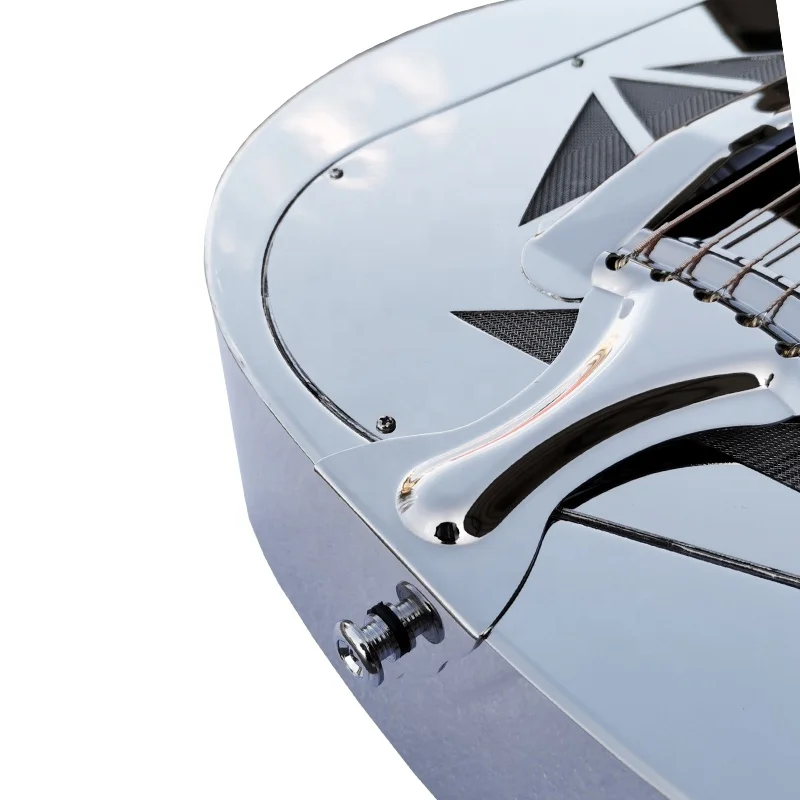 Aiersi Brand Wooden Neck Netal Body Guitar Metallic and Cool Sound Resonator Guitars