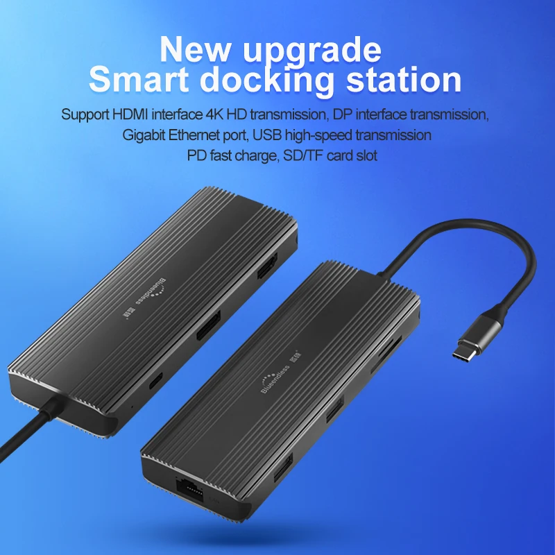 Многофункциональный 8 портов типа C USB Hub Поддержка скорость 60 Гц MINI DP 4K HD SD TF карты высокая в 1 взаимный обмен данными между компьютером и периферийными устройствами концентратор для ноутбука