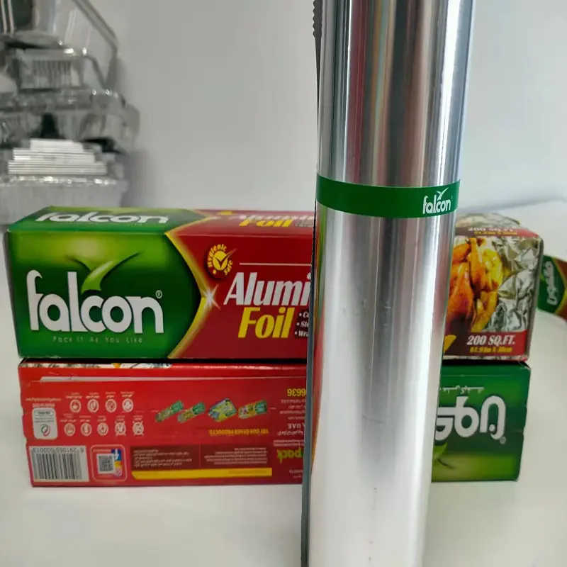 8011 Food Grade Tin Foil Falcon Foil Paper Aluminium Tinfoil Paper Roll For Kitchen Foil