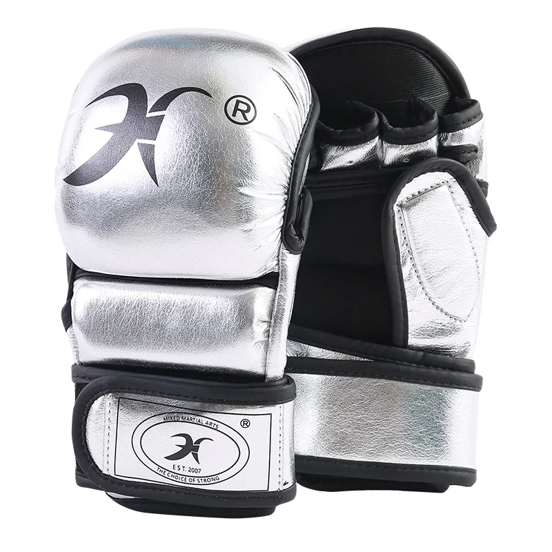 Durable Guantes Mma Gloves Customizable Leather sparring mma ufc Half finger Grappling gloves