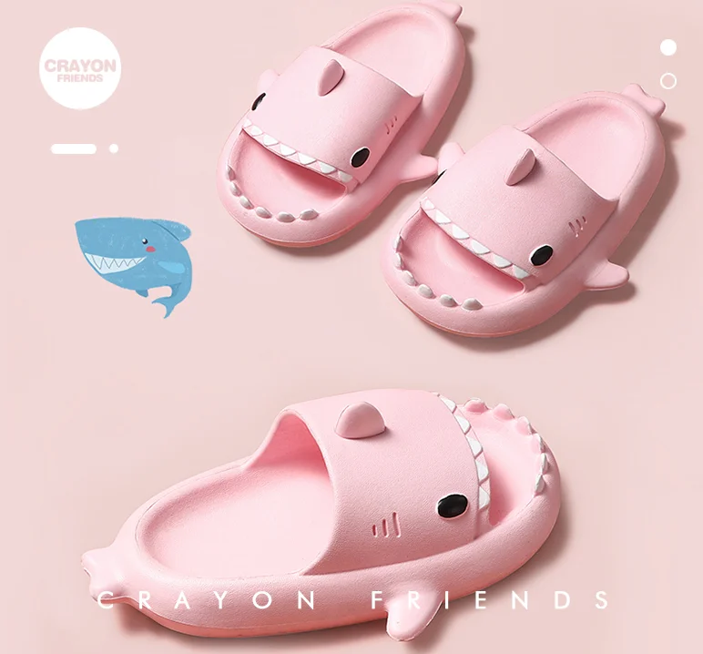 Cartoon EVA 3D Shark Children Summer Swimming Pool Sandals  Baby Non-Slip Soft Sole Beach Slippers