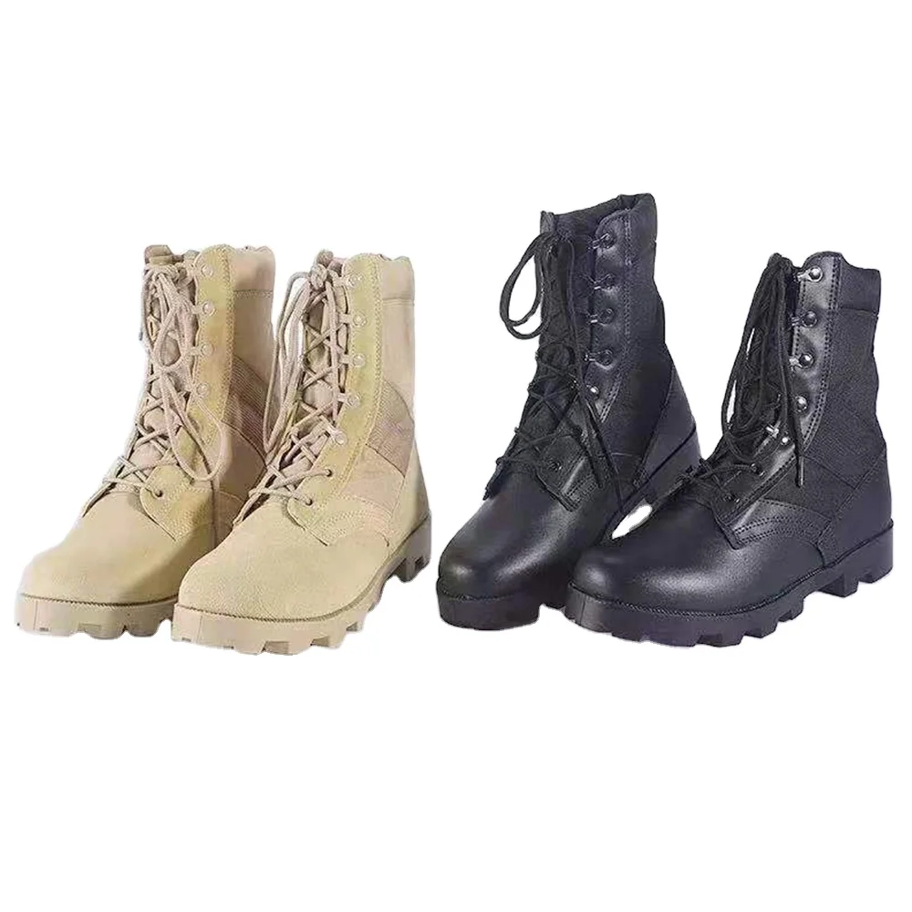 Double Safe Hot Sale RTS Desert Outdoor Hiking Non Slip Combat Tactical Shoes Boots Men Boots Microfiber Leather Jungle Boots