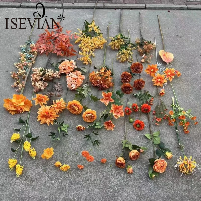 Isevian шелк с длинными стеблями цветущей вишни оптом для свадебного зала фон Свадебные украшения