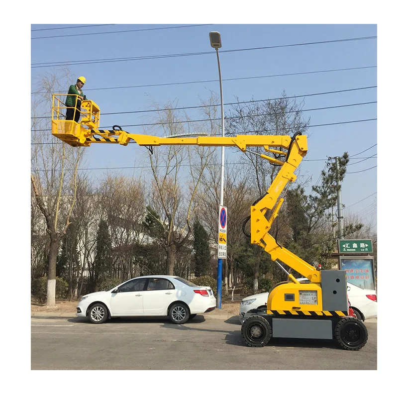 12m 16m 18m Hydraulic Cherry Picker Trailer Towable Tractor Mounted Boom Lift