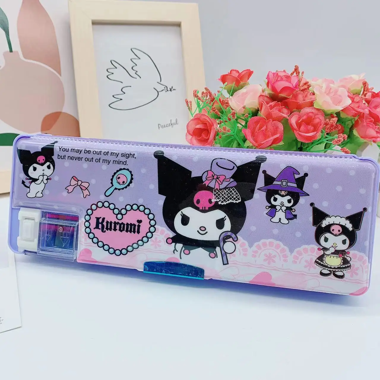 Kitty Многофункциональный механический пенал для детских карандашей большой емкости канцелярский держатель студентов мультяшный с точилкой