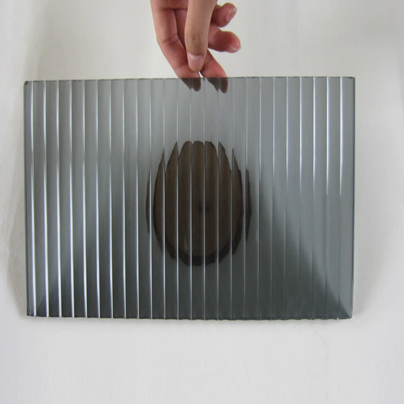 Customized Shape Decorative Transparent Tempered Ribbed Reeded  Wave Fluted Glass