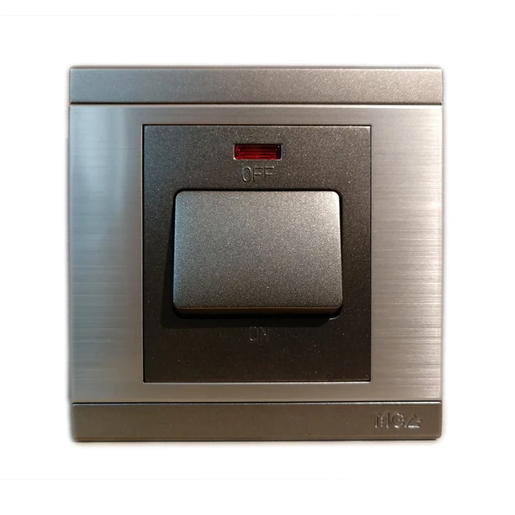 Wall Switch 20A/32A/45A Double Pole Electric Power Switch with Neon Indicator Light