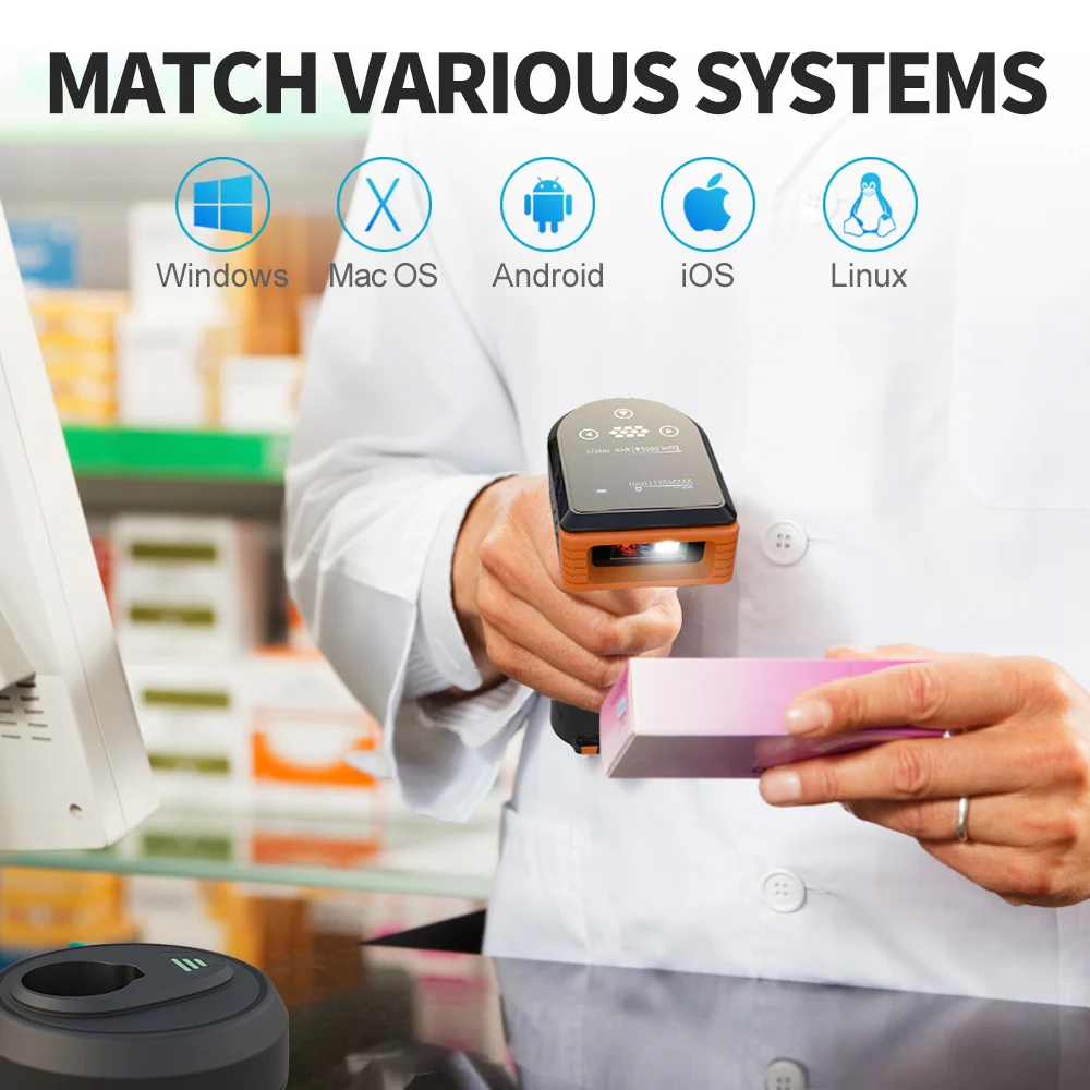 GTCODESTAR Handheld QR Code Reader 2.4G Barcode Reader android  2D Barcode Scanner Wireless QR Code Scanner for Inventory Scan