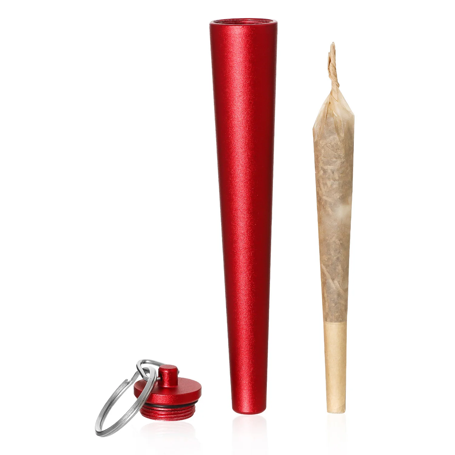 Aluminum alloy tobacco storage tube Container roll cigarette cone metal tube keychain ring smell proof air tight  smoke tube