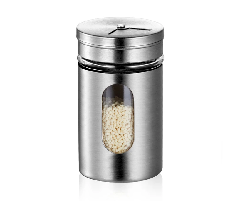 Kitchen Tools Round 70 ml Stainless Steel Herb Bottle BBQ Spice Containers 70ml Pepper Salt Shaker