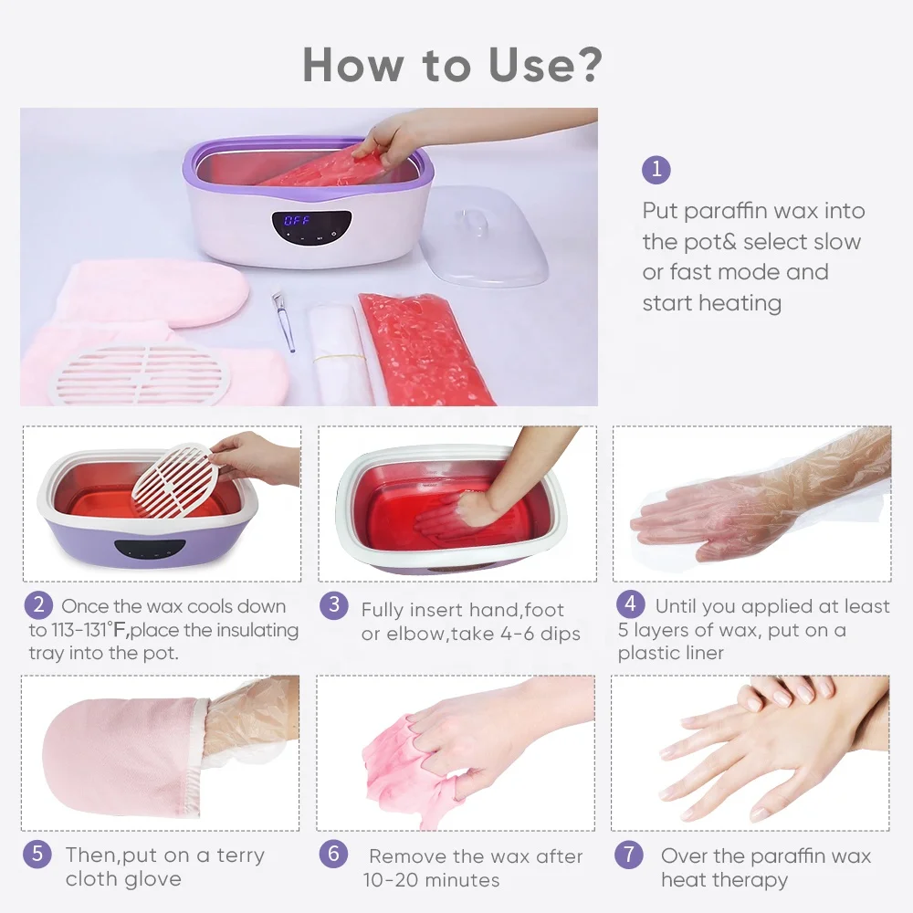 wholesale  Paraffin wax heater bath hot Waxing heater machine Beauty Salon Hand Therapy Wax Machine Heater