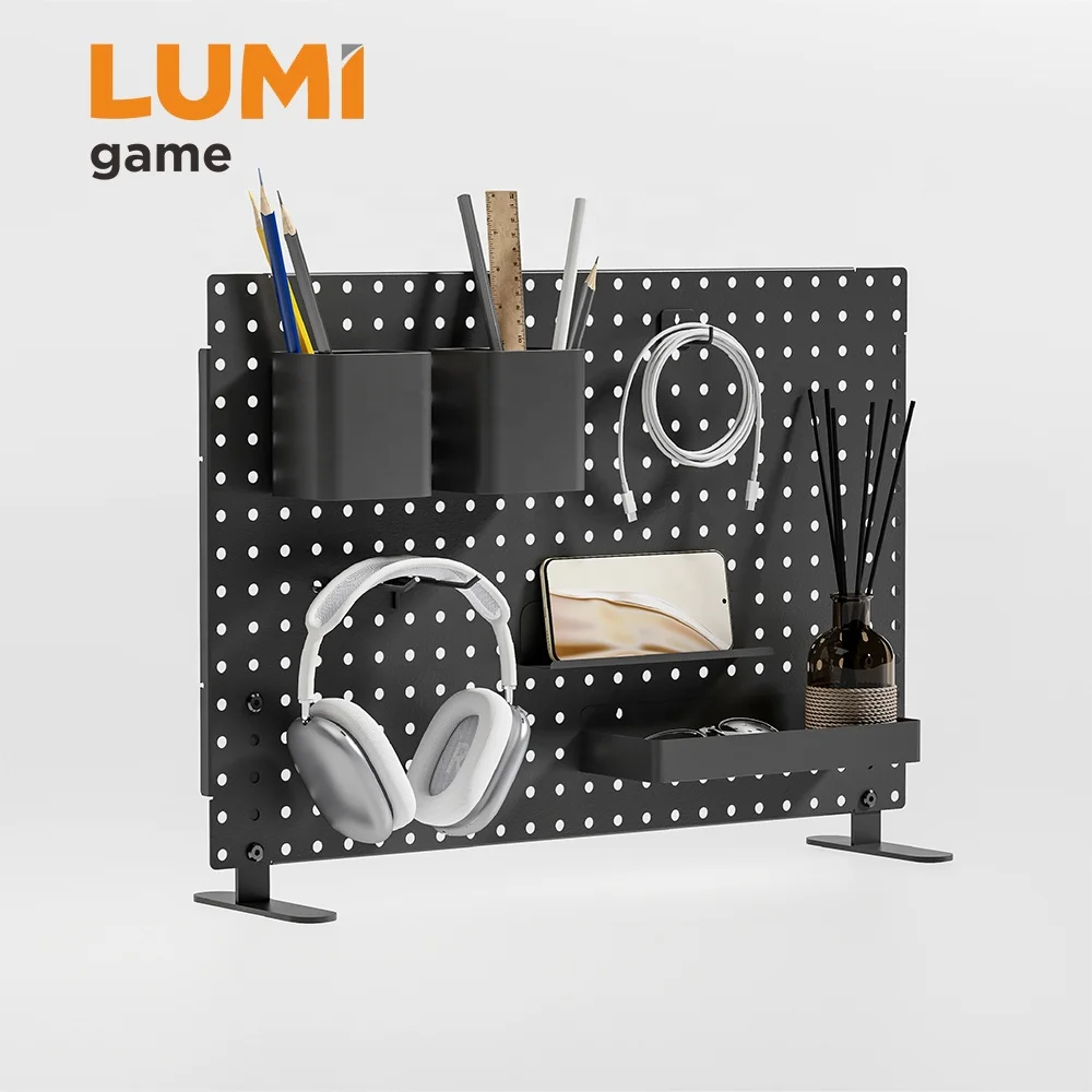 CSPB-002-S Freestanding Desk Large Pegboard Organizer Desktop Peg Board Manage Storage Organization