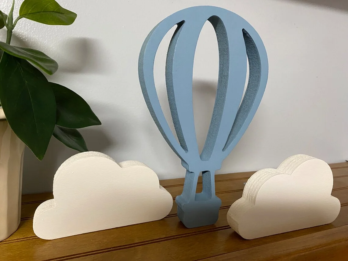 OEM wood cutout small nursery shelf item oh the places she will go shower decorations Hot air balloon decor nursery shelf decor