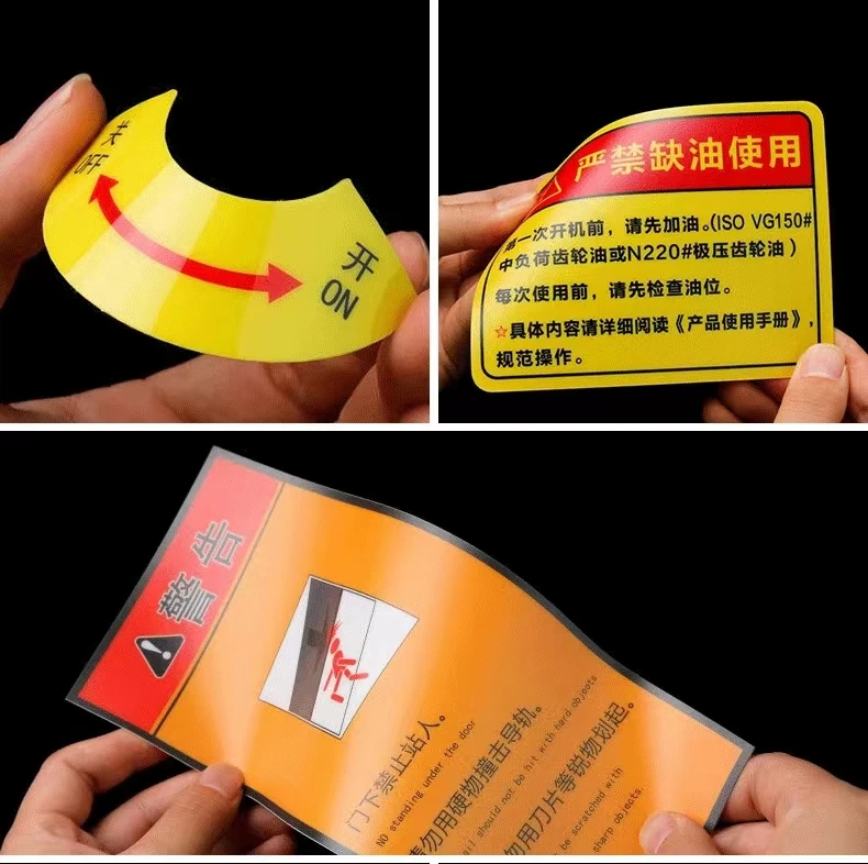 custom printing heat resistant anti-UV waterproof caution labels pipe stickers warning sticker for outdoor pipe