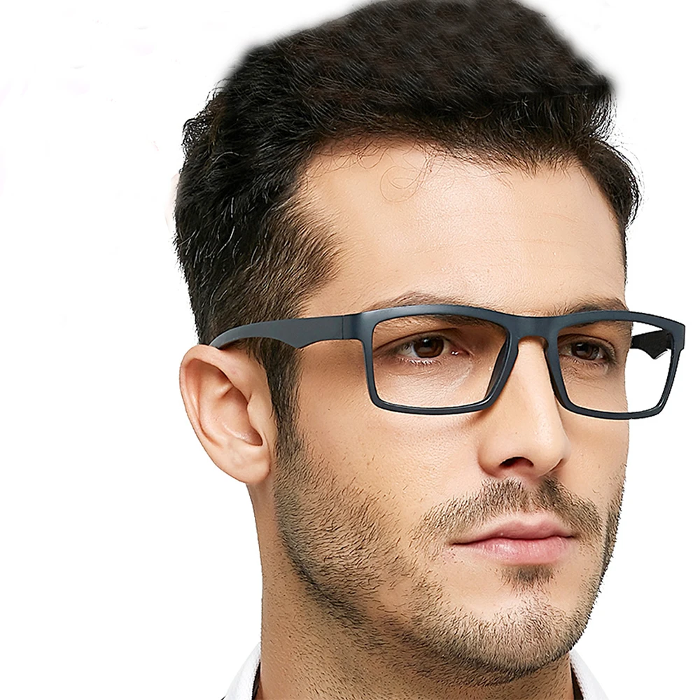 Unisex Hiqh Quality Plastic Spring Hinge Fashion Flexible TR90 Spectacle Eyewear Rectangular Korea Anti Blue Optical Frame