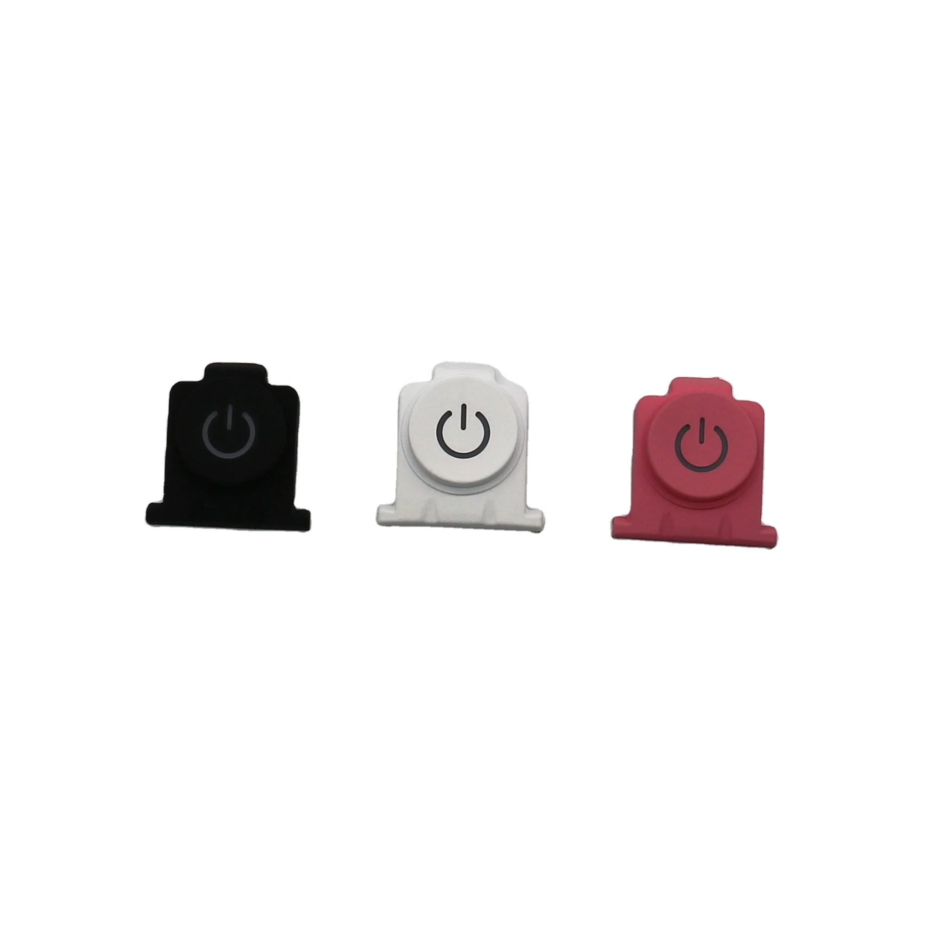 Molding Silicone Internal Mounted single Power Keypad rubber Buttons laser logo