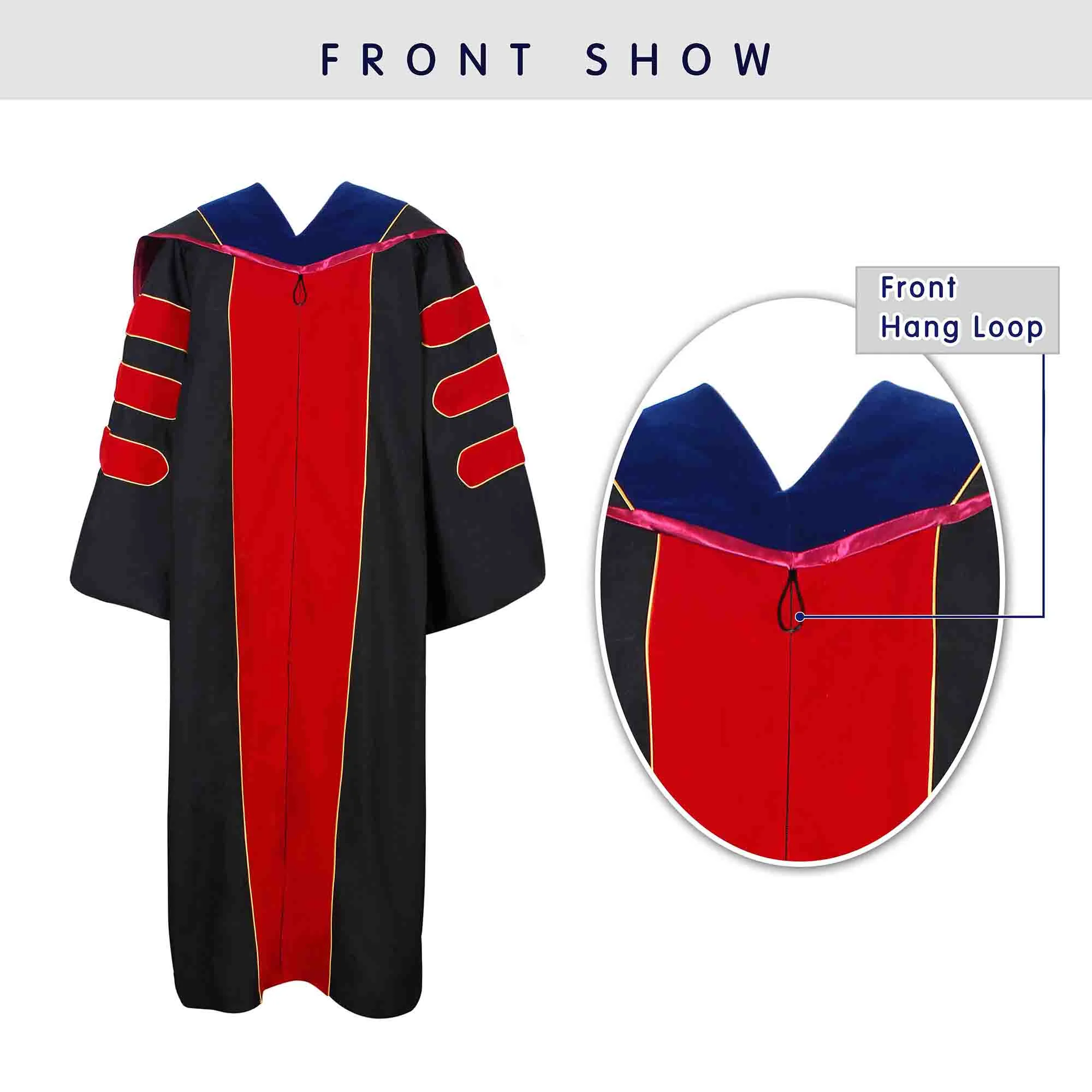 2023 Graduation Matte Black Doctoral Gown Academic Robe With Tam and hood