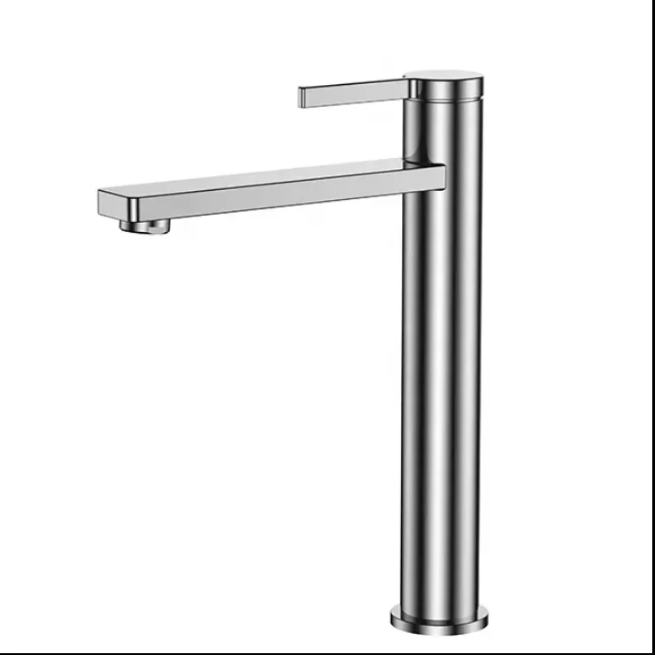 Fantastic Design Brushed Gold Taps Single Handle Single Hole Brass Deck Mounted  Water-saving Bathroom Basin Faucet