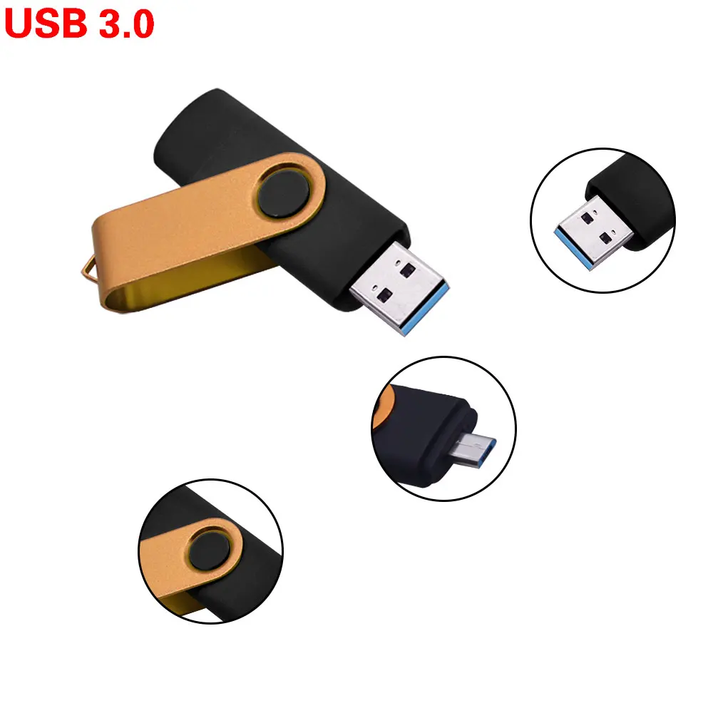Metal OTG USB 3.0 Flash Drive for Android Smart Phone Double Application 32GB 16GB 8GB 4GB Pendrive Photography