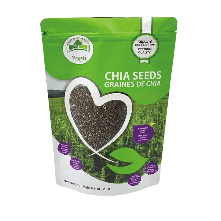 Chia seeds packaging pouch Tomato Seeds Foil Laminated Mylar Ziplock Bags for Chia Seed Powder