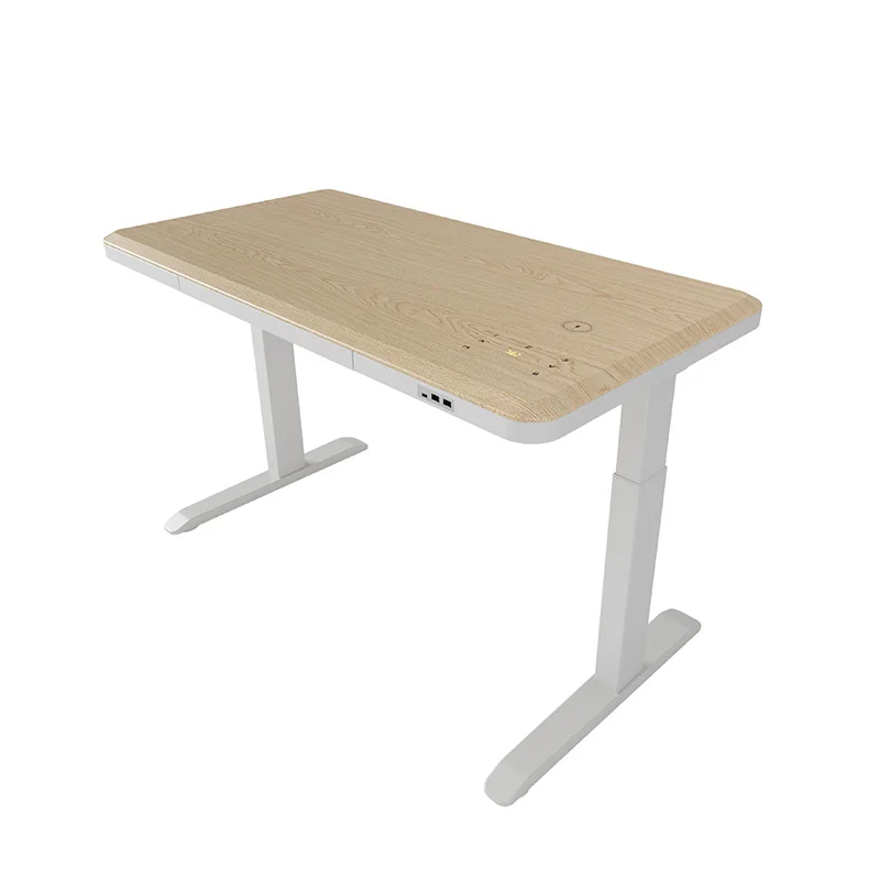 New style multi-scenario use height adjustable glass 1 2 leg smart electric sit and stand desk