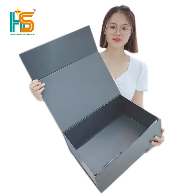 Custom Printed Fancy Cardboard Magnetic Folding Luxury Folding Magnetic Gift Box Red Paperboard Customized 5-7 Days Folders HS