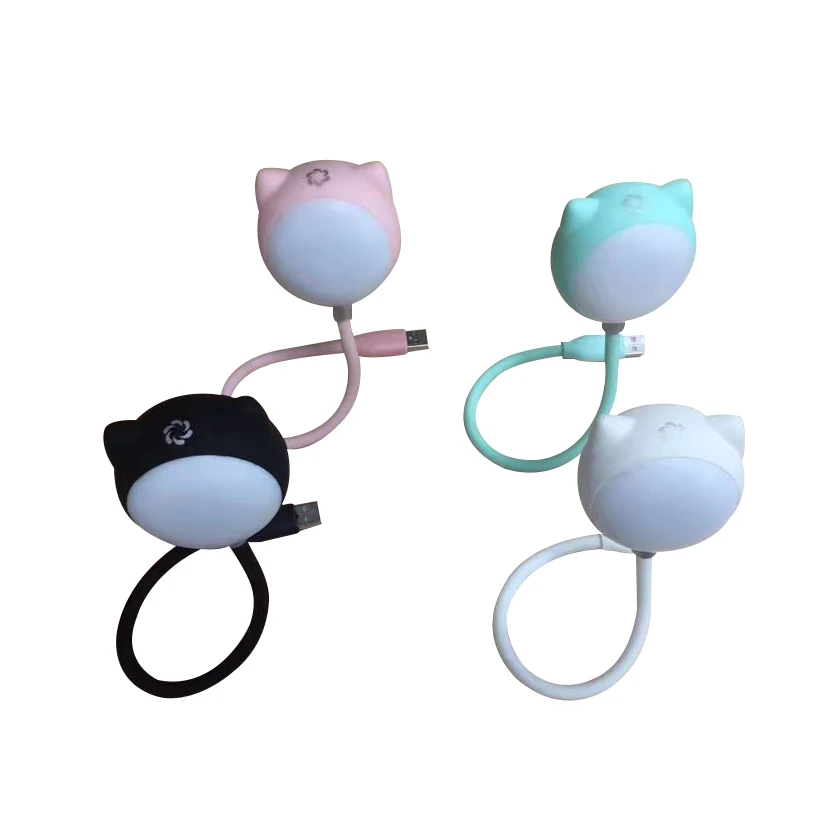 Силиконовая Гибкая светодиодная USB-лампа в виде котенка, милая USB-лампа для портативного зарядного устройства, компьютера, ноутбука с BT-динамиком