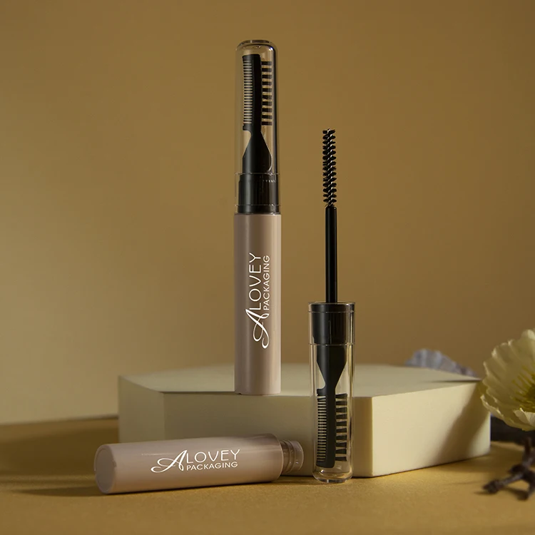 OEM/ODM Abs Plastic 8ML Brow Gel Mascara Tubes With Comb Shaped Nylon Brush Mascara Double Side Tube Mascara Wand In Tube