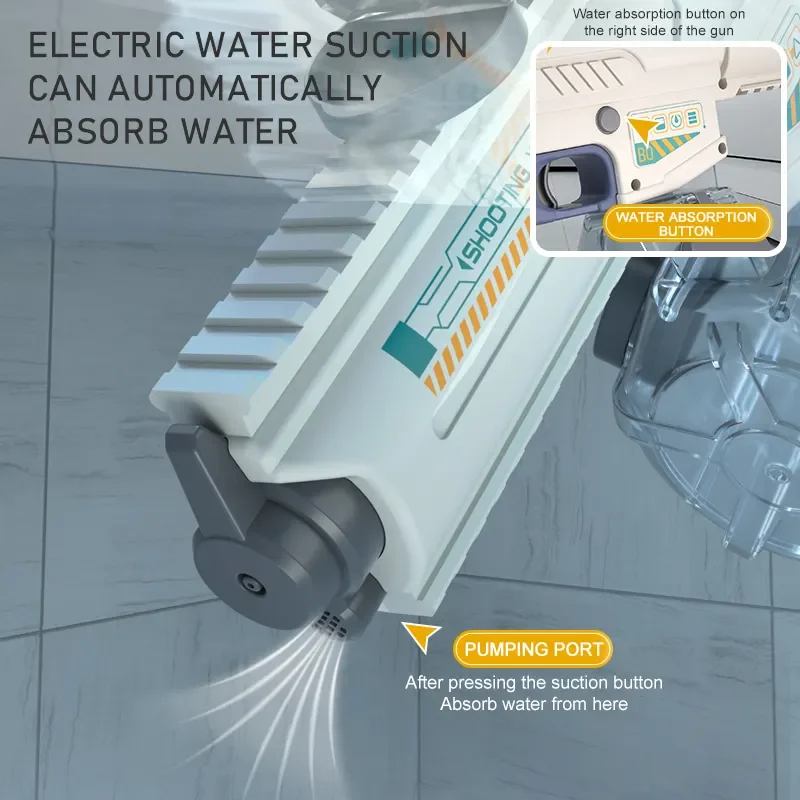 High Capacity Battery Powered Electric Water Gun Toy Automatic Electronic Powerful Water Gun For Adults Kids Summer Outdo