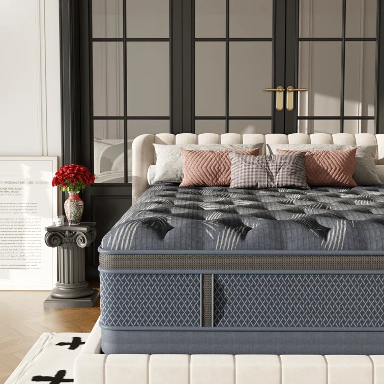 Euro Top Fireproof UK Bed Mattress Queen King Size Fabric Latex Memory Foam Hotel Roll Up Bonnell Spring Mattresses In A Box
