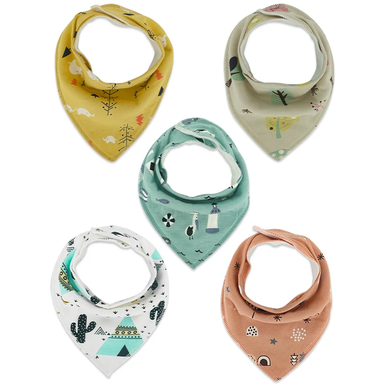 
2021 hot selling baby boy bandana bib organic cotton bib with custom designs 